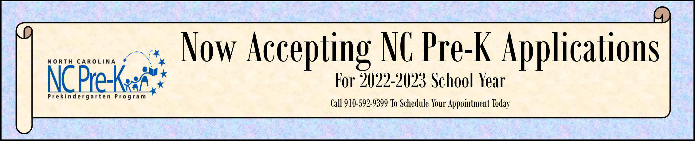 Now Accepting NC Pre-K Applications For 2022-2023 School Year Home Page Banner